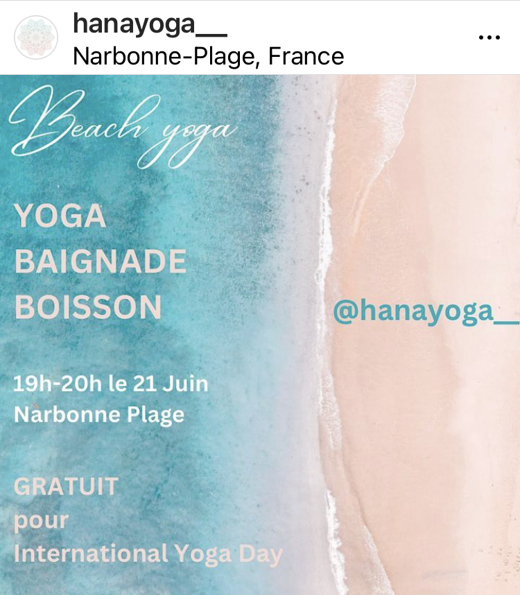 21 juin 2023 : fête du yoga avec Hana
